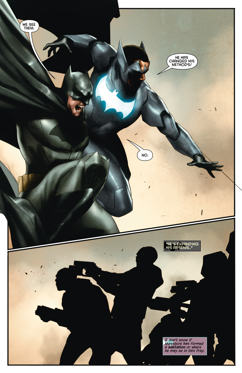 Illustration for article titled Check out a five-page preview of DC Comics' Batwing, guest-starring The Dark Knight himself!